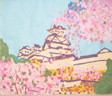 作品　貼り絵で姫路城